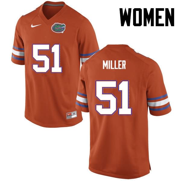 NCAA Florida Gators Ventrell Miller Women's #51 Nike Orange Stitched Authentic College Football Jersey OKM2264GK